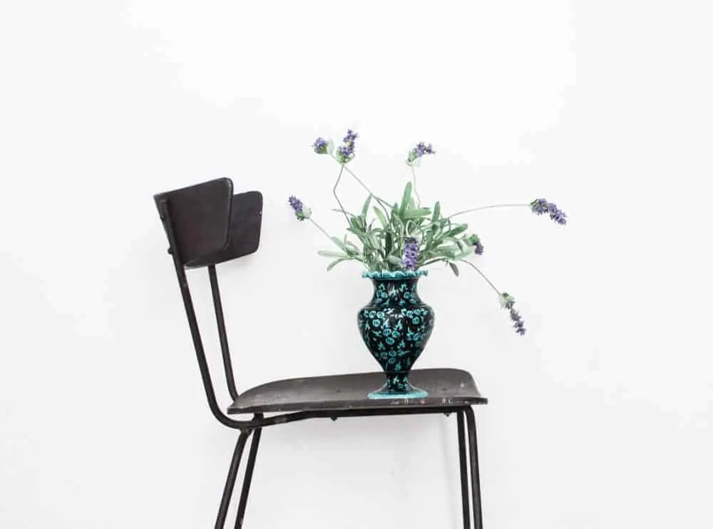 Vase on chair