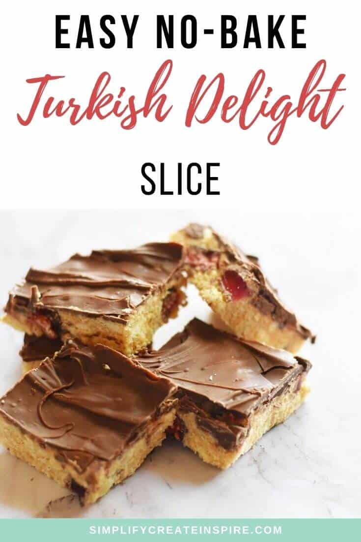 No bake Turkish Delight slice