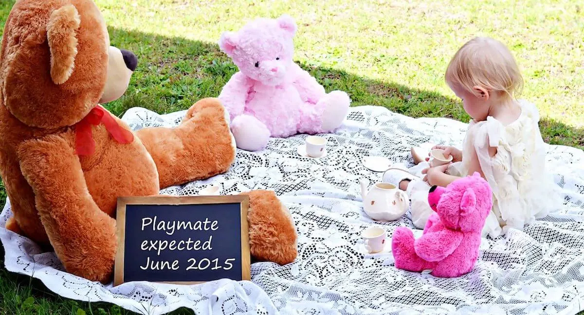 Teddy bears picnic pregnancy announcement