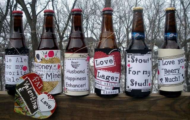 Diy valentine's beer labels