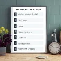 Family meal planning printable