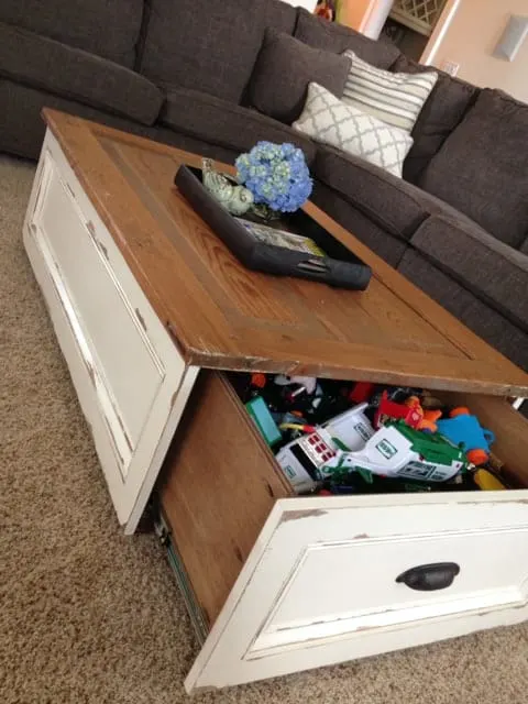 Drawer coffee table hack
