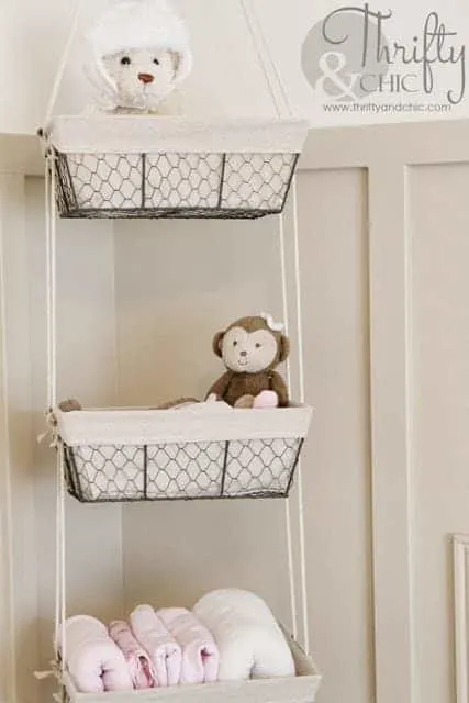 Hanging toy baskets for nursery