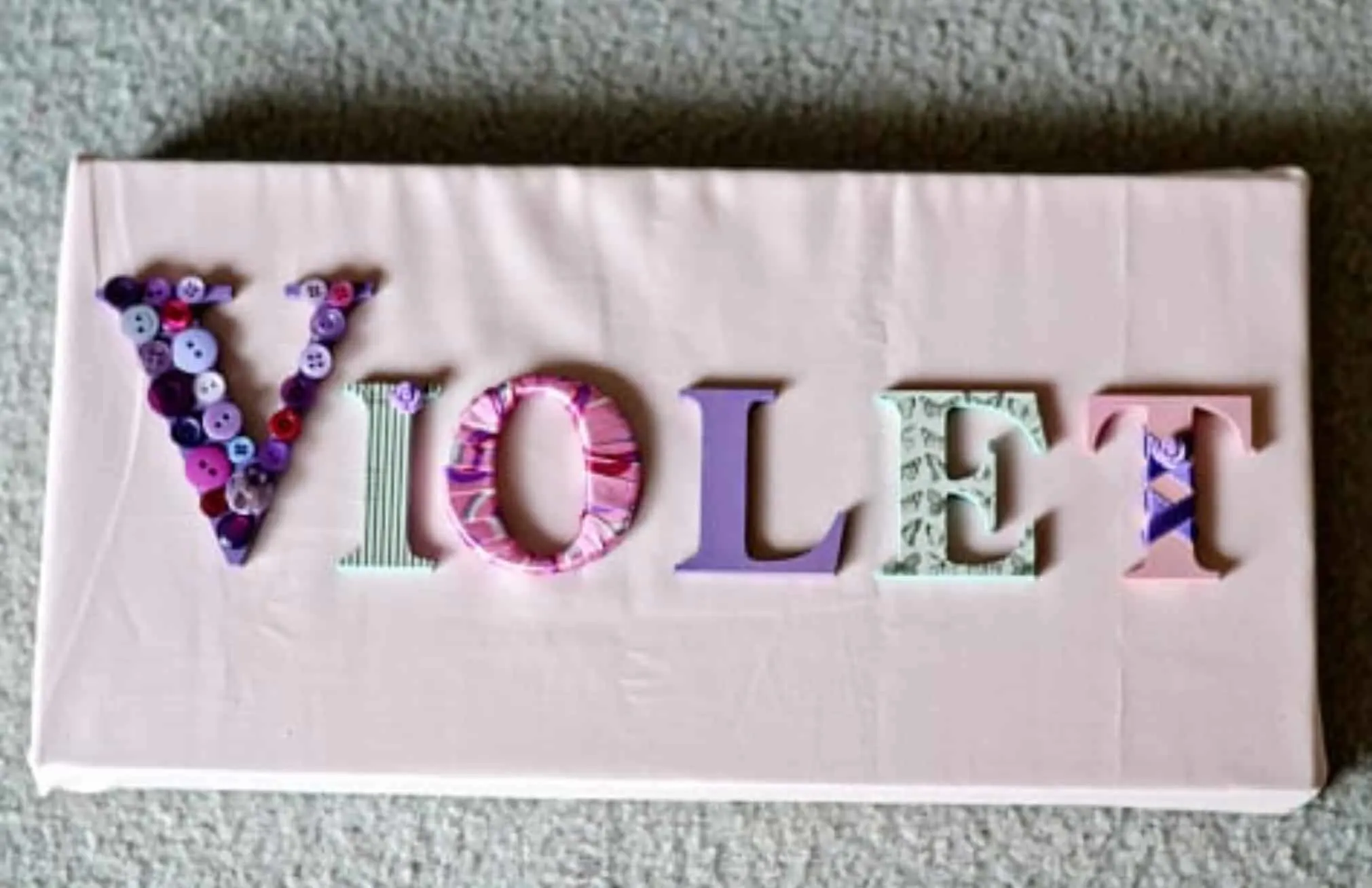 Handmade diy name sign