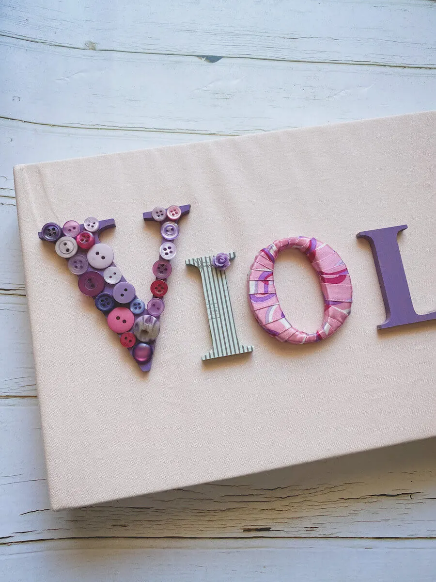 Diy name sign with wooden letters