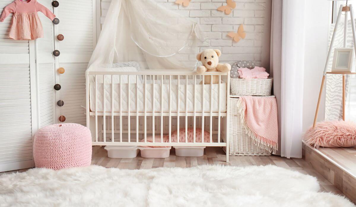 Pretty feminine baby nursery
