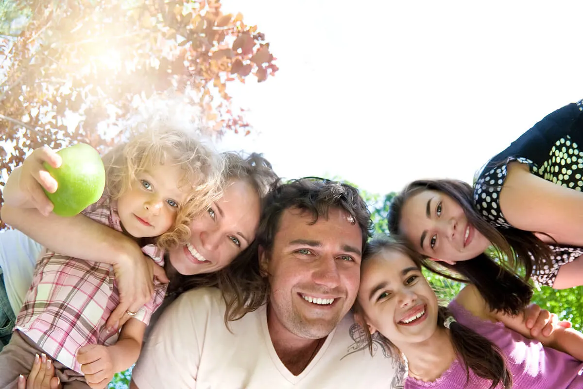 family outdoors together