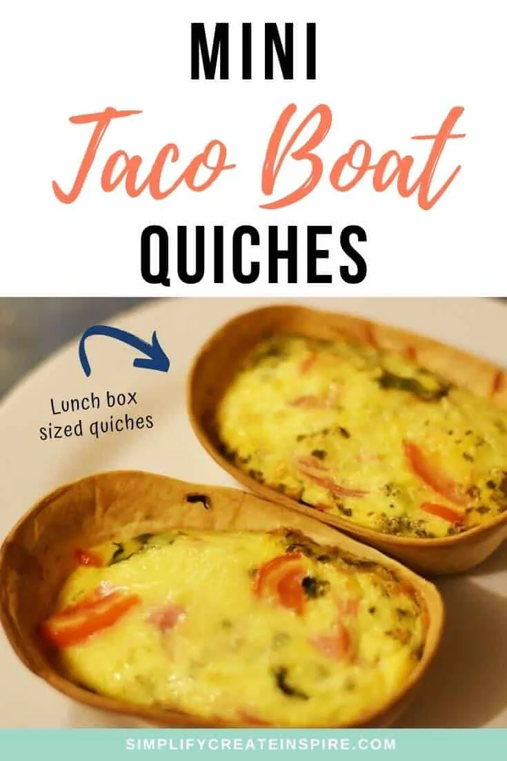 Taco boat quiches lunch box quiche