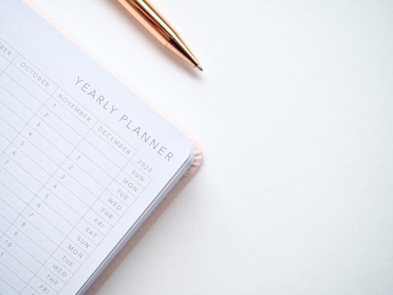 Setting up a planner for the new year