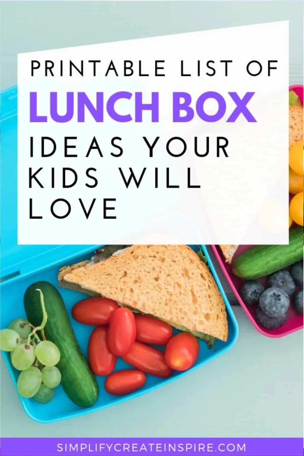 School lunch box ideas printable