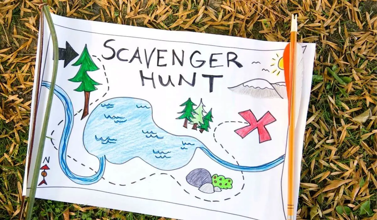 Scavenger hunt map for a party