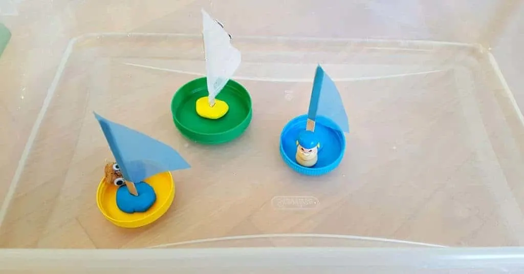 Sail boats from lids