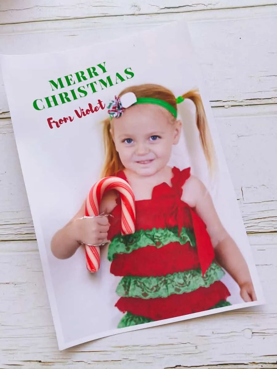 Candy cane christmas cards with photos