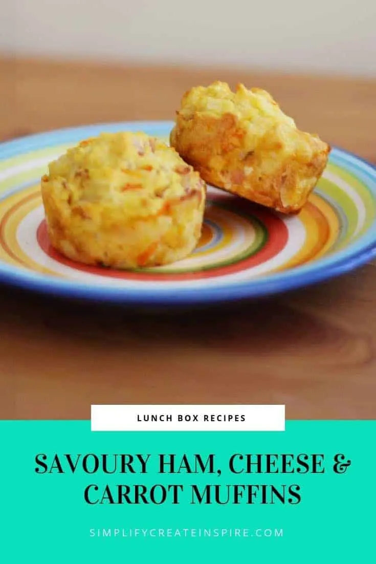 Savoury ham carrot & cheese muffins recipe perfect for lunch boxes