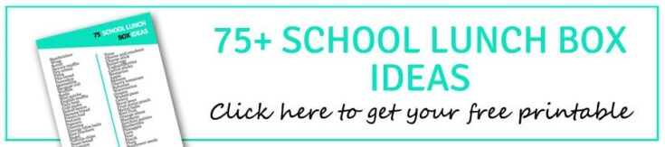 Printable School Lunch Box Ideas List + Healthy Lunch Box Tips
