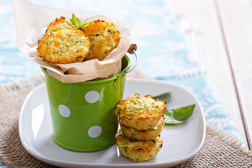 Cheese vegetable muffins in cup