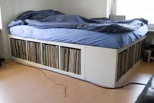 Ikea kallax record storage bed