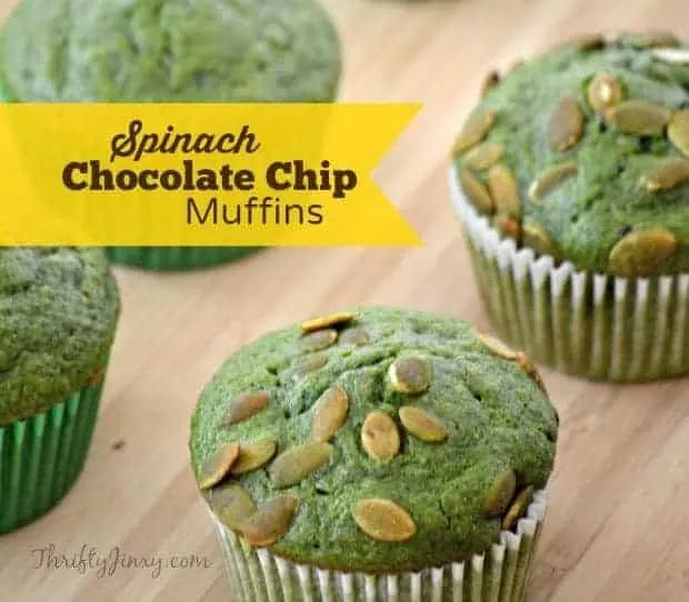 Spinach chocolate chip muffins