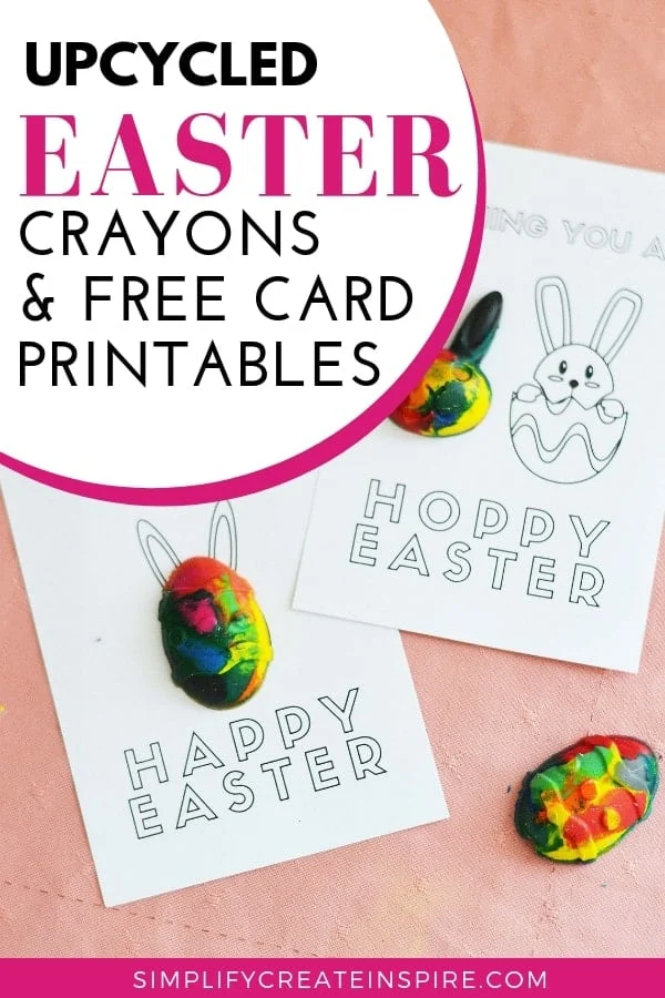Diy easter crayon shapes & printable cards