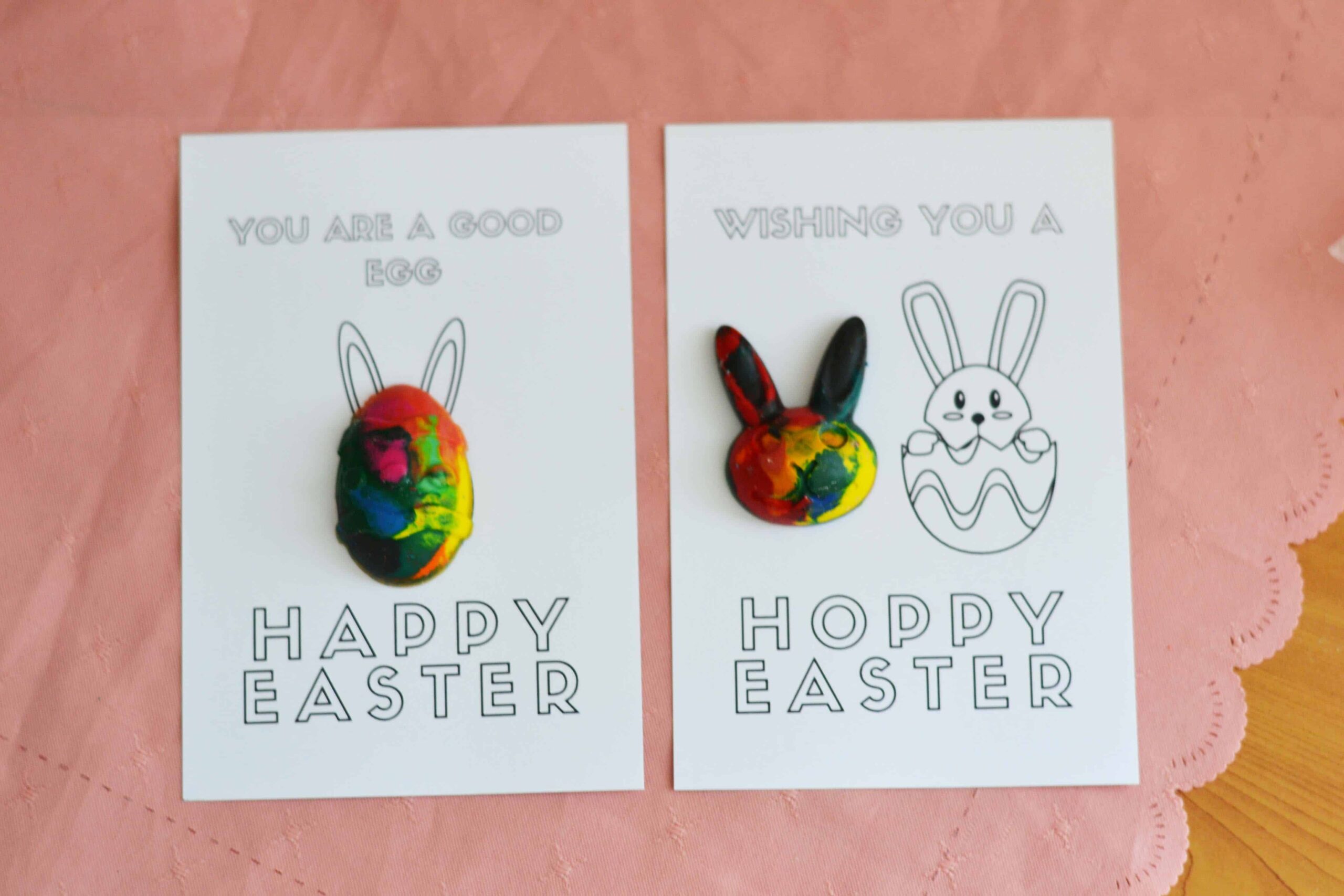 DIY Easter Crayon Shapes & Printable Cards
