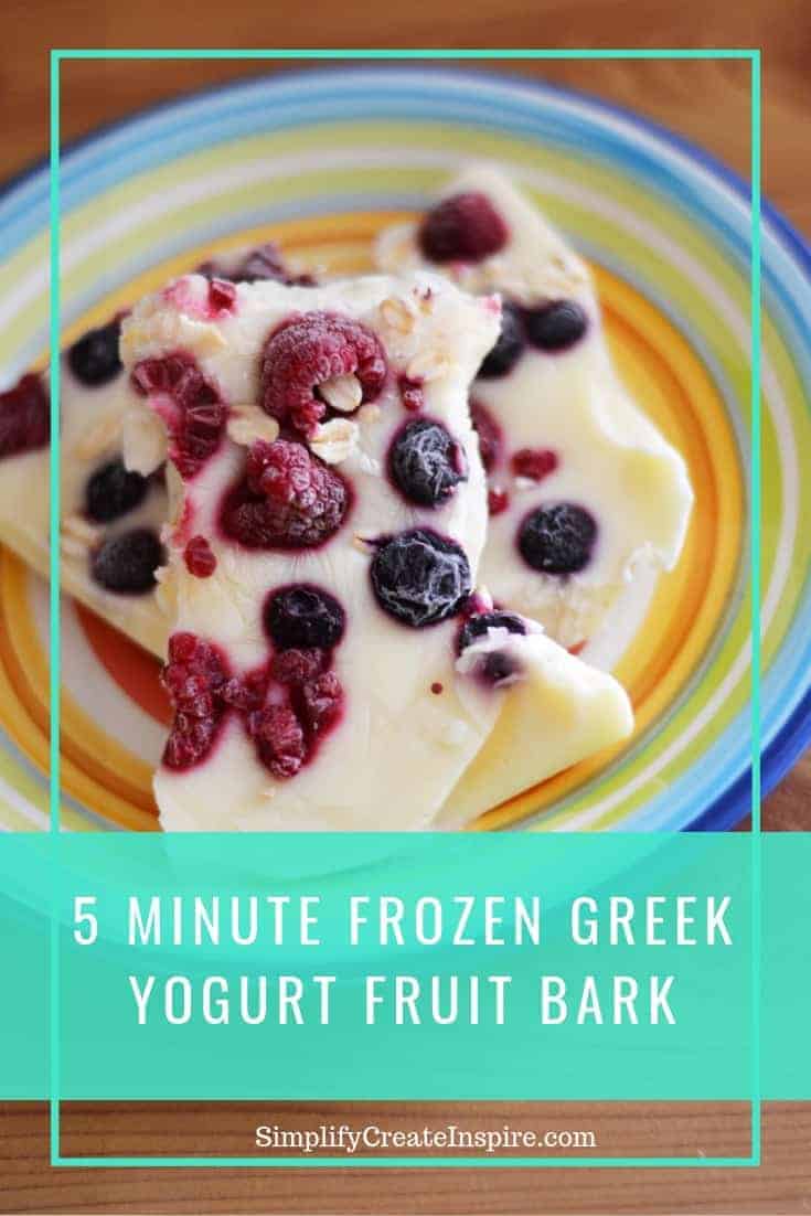 Frozen Greek Yoghurt Fruit Bark