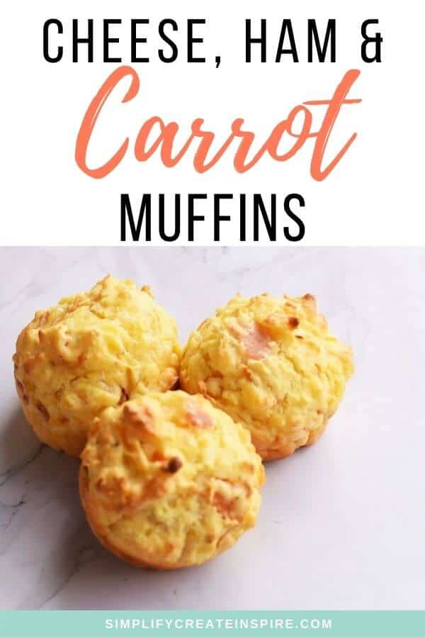 savoury carrot & cheese muffins with ham