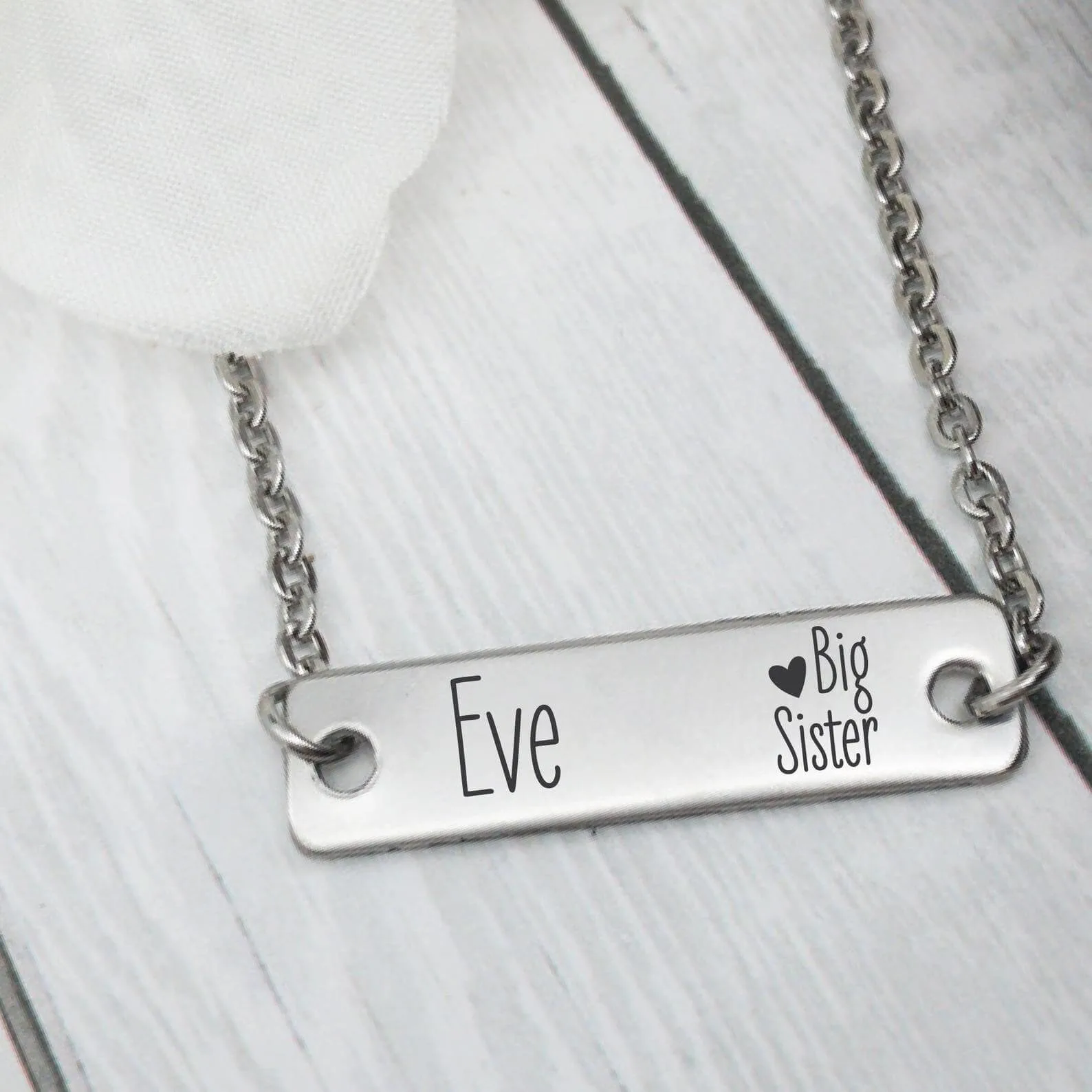 Personalised big sister necklace