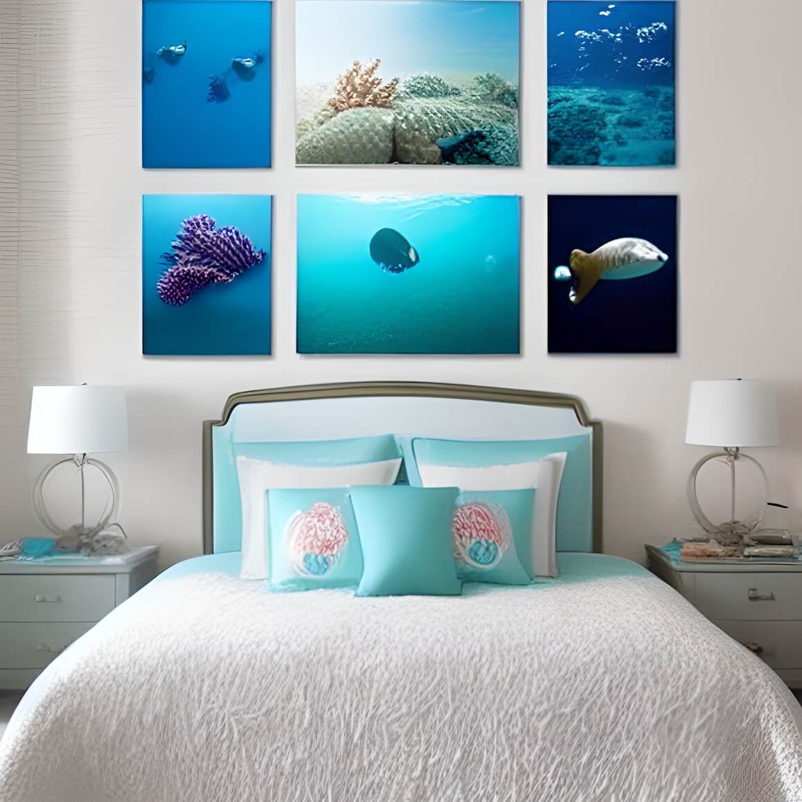 Ocean themed girls bedroom