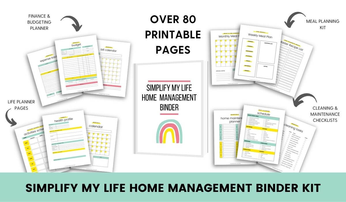 Simplify my life home management binder kit