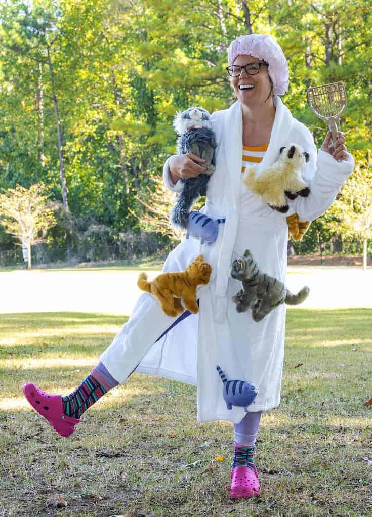 35 Epic DIY Adult Halloween Costume Ideas For 2025 7 Crazy cat lady costume for Halloween