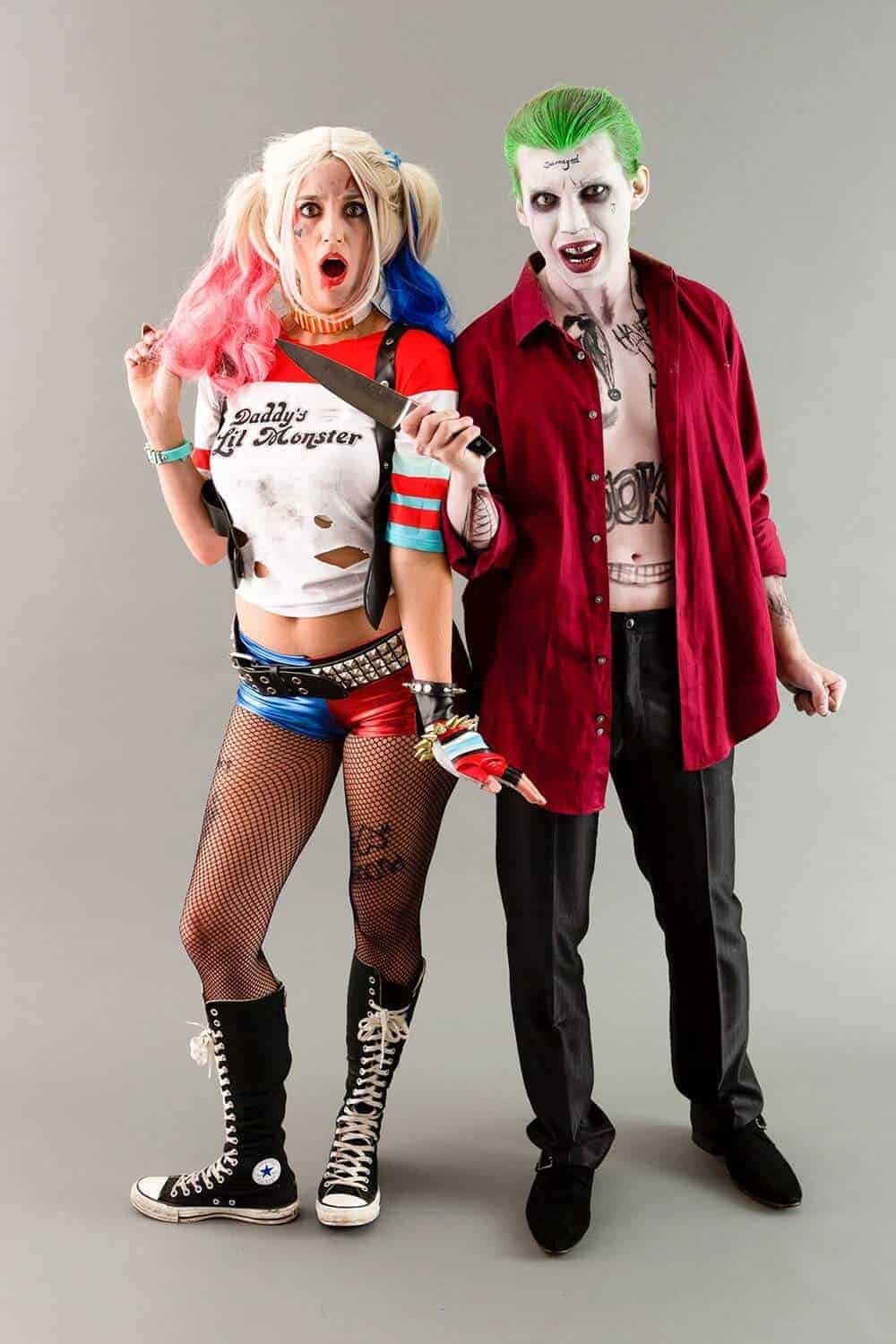 Suicide squad joker and harley quinn couple costumes.