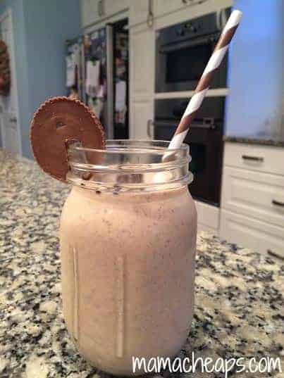 Choc, peanut butter, banana halloween candy smoothie