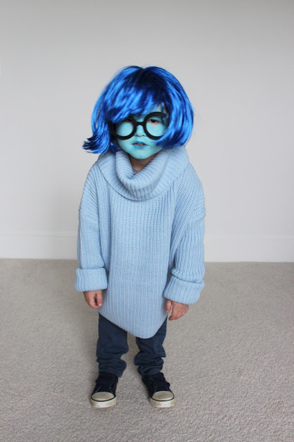 55 DIY Halloween Costumes For Kids & Babies For 2026 15 inside out sadness costume for kids.