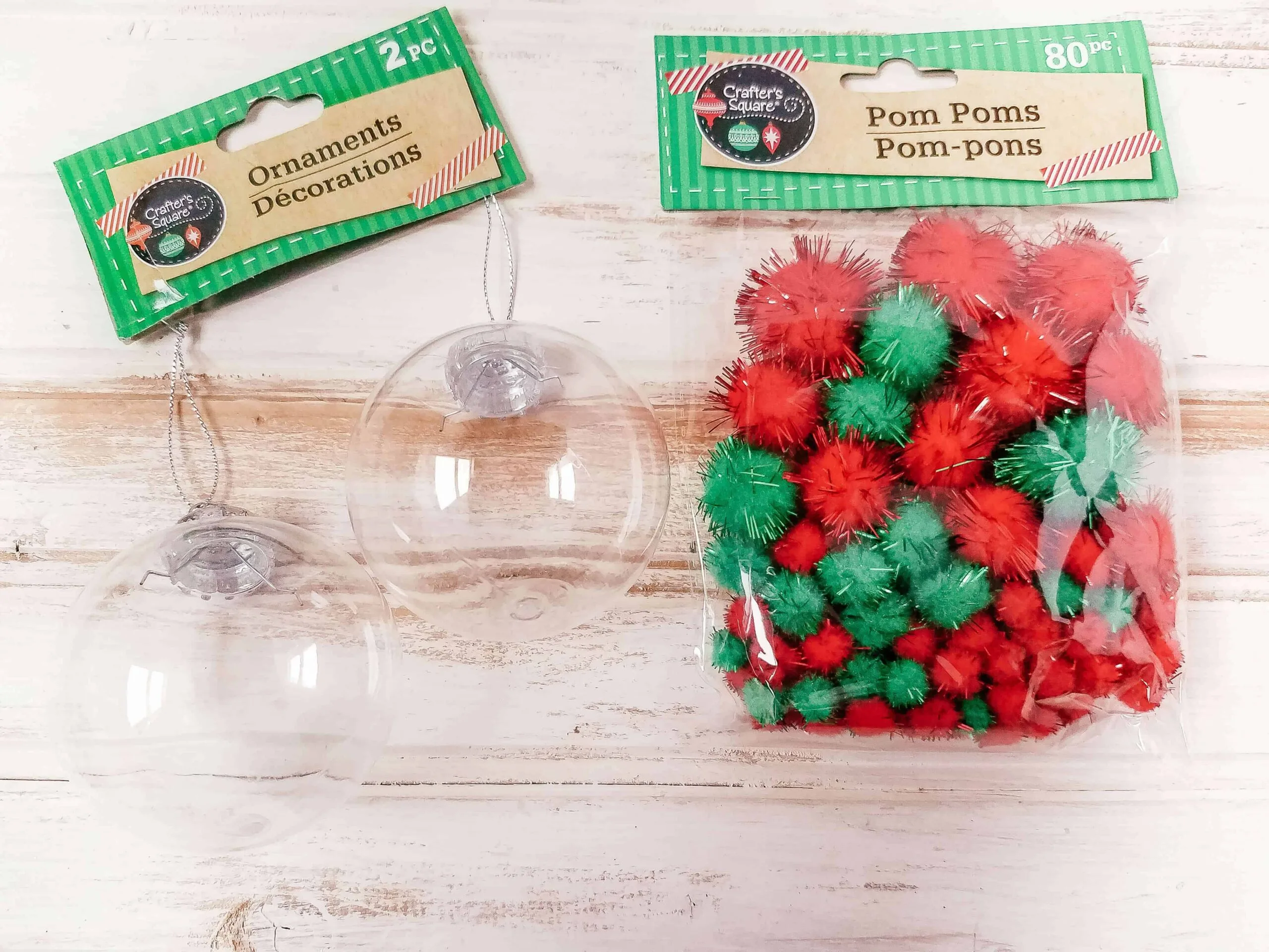 baubles and pom poms