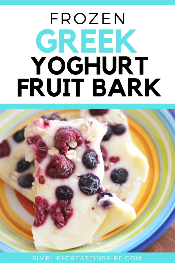 Frozen greek yogurt bark with fruit