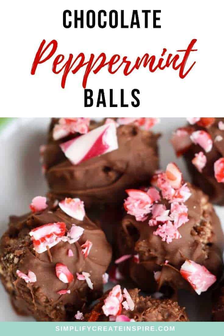 No bake Choc peppermint balls with candy canes