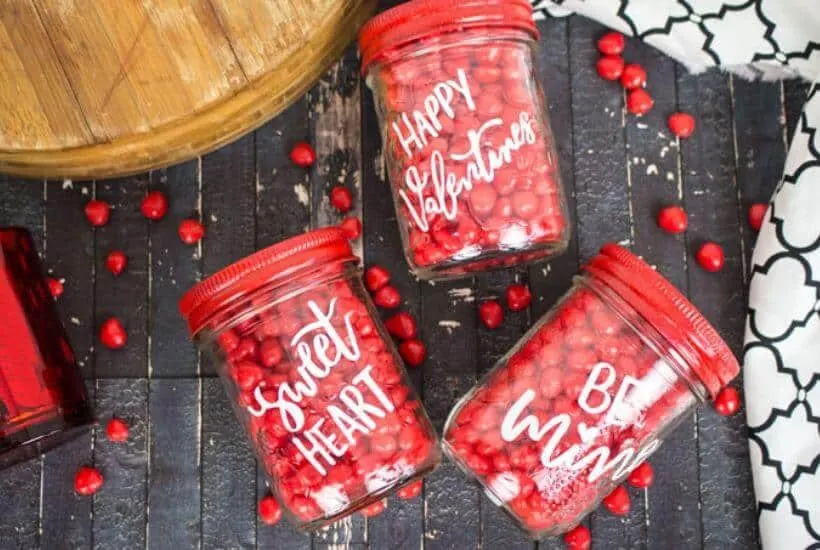 Valentine's candy jars