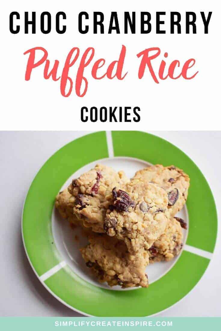 Chocolate & Cranberry Rice Bubble Cookies