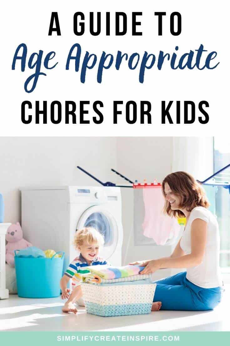 Age appropriate chores for kids + printable chore chart