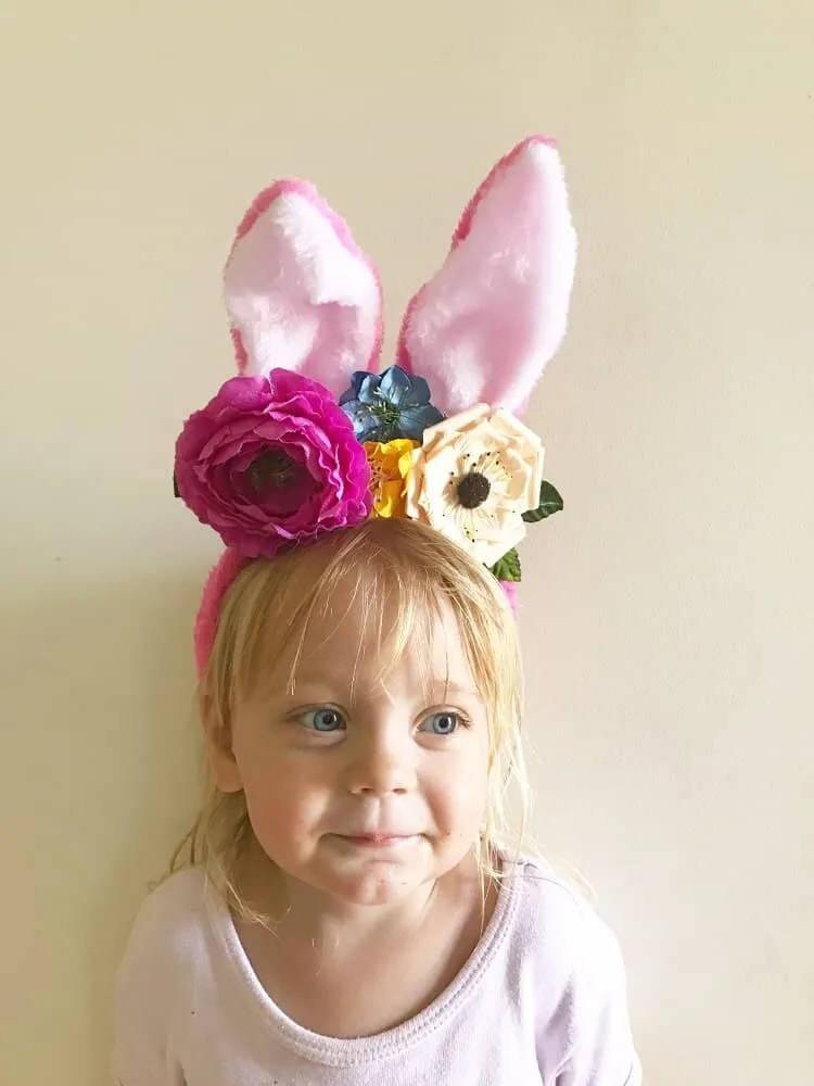 DIY floral easter headband bunny ears tutorial