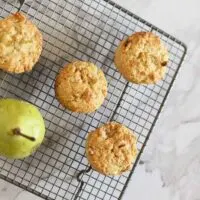 Simple Walnut and pear muffins