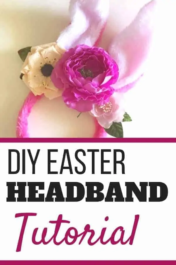 DIY Easter bunny headband with flowers