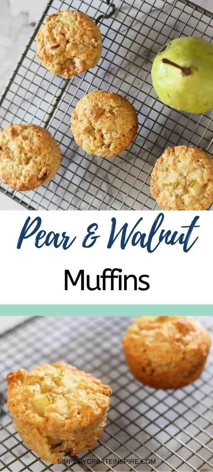 Pear and walnut muffins