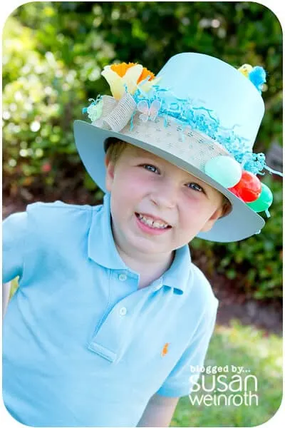 Blue easy easter bonnet ideas for kids