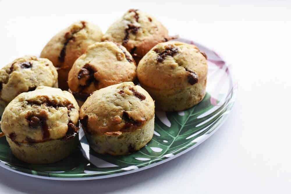 banana muffins with chocolate chips