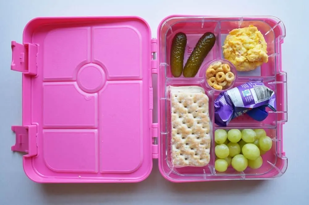 Bento box with food for school