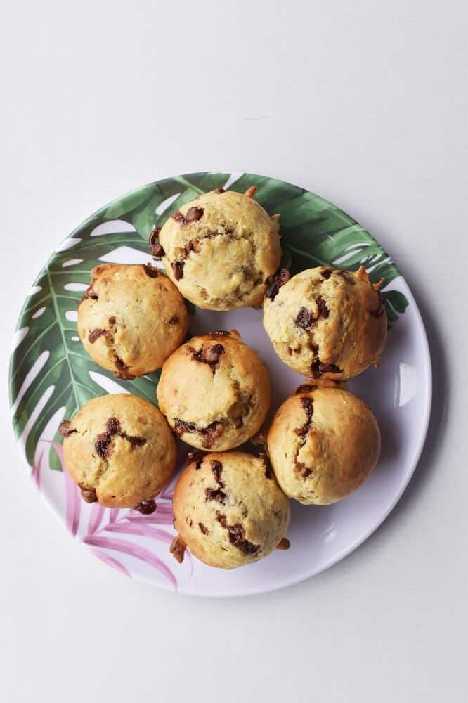 Banana muffins with chocolate chips