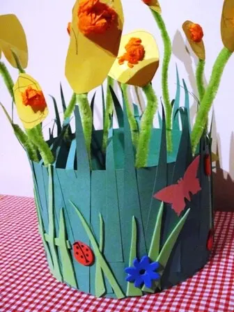 Spring easter bonnet made from paper