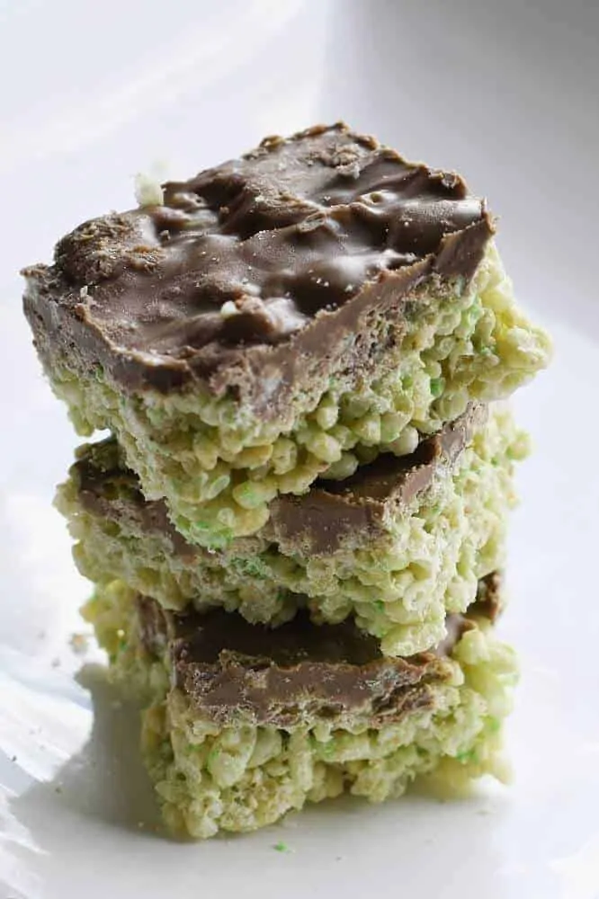 Mint aero chocolate rice bubble slice