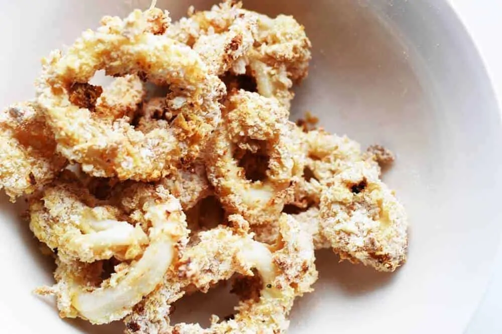 Air fried salt and pepper calamari